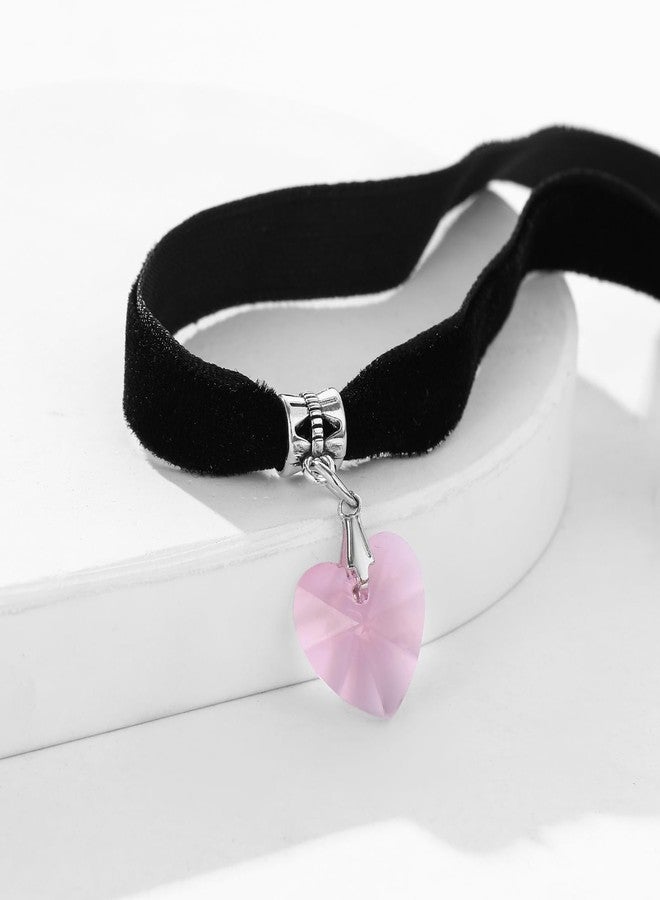ISCASSE Black Choker Necklaces for Woman Love Heart Choker Necklace Adjustable Velvet Choker Soft Collar Chain Red Heart Necklace Halloween Cosplay Party - Image 3